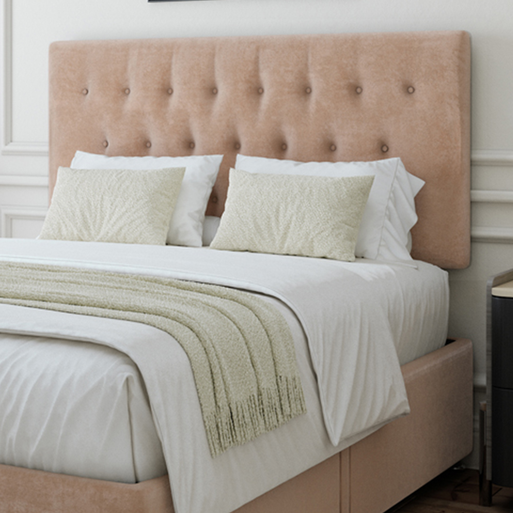 Bedmaster Single Mink Naples Linen 2 Drawer Divan Base with Lona Headboard Image 2