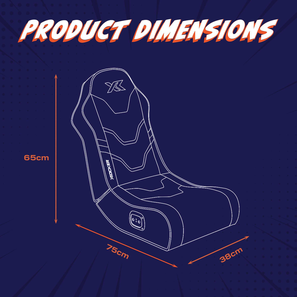 X Rocker Shadow 2.0 Blue Floor Rocker Gaming Chair Image 8