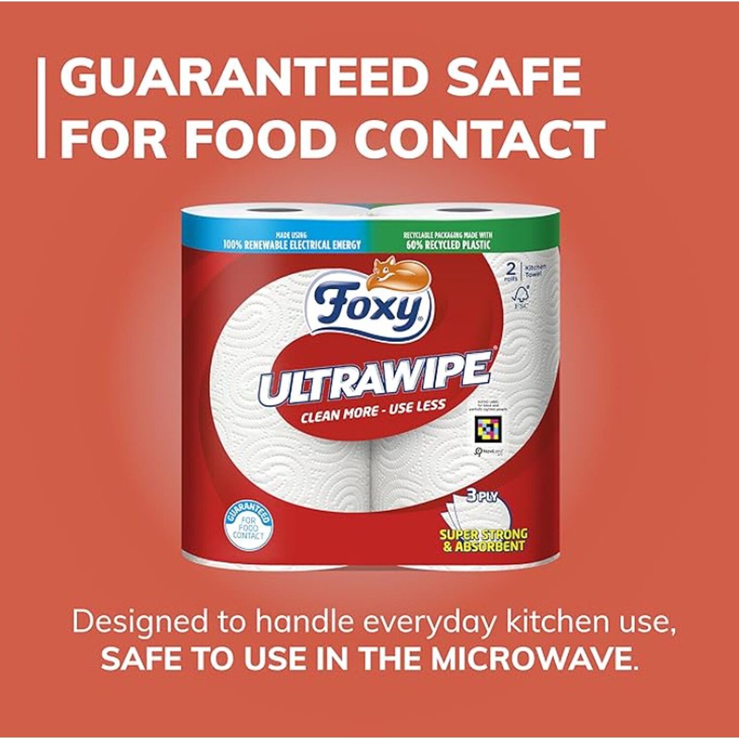 Pack of 2 Foxy Ultrawipe 3 Ply Kitchen Towels Image 7