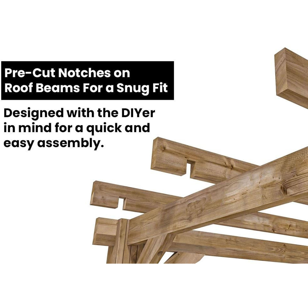 Dunster House Leviathan 3 x 3m Brown Plant Frame Wall Mounted Lean To Pergola Image 8