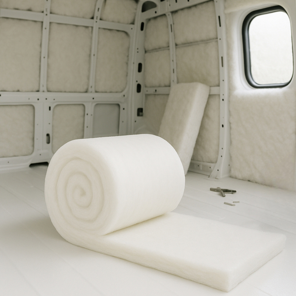 MHG Living White Non-Itch Polyester Thermal Lining Campervan Insulation Roll 8m x 570 x 110mm Image 2