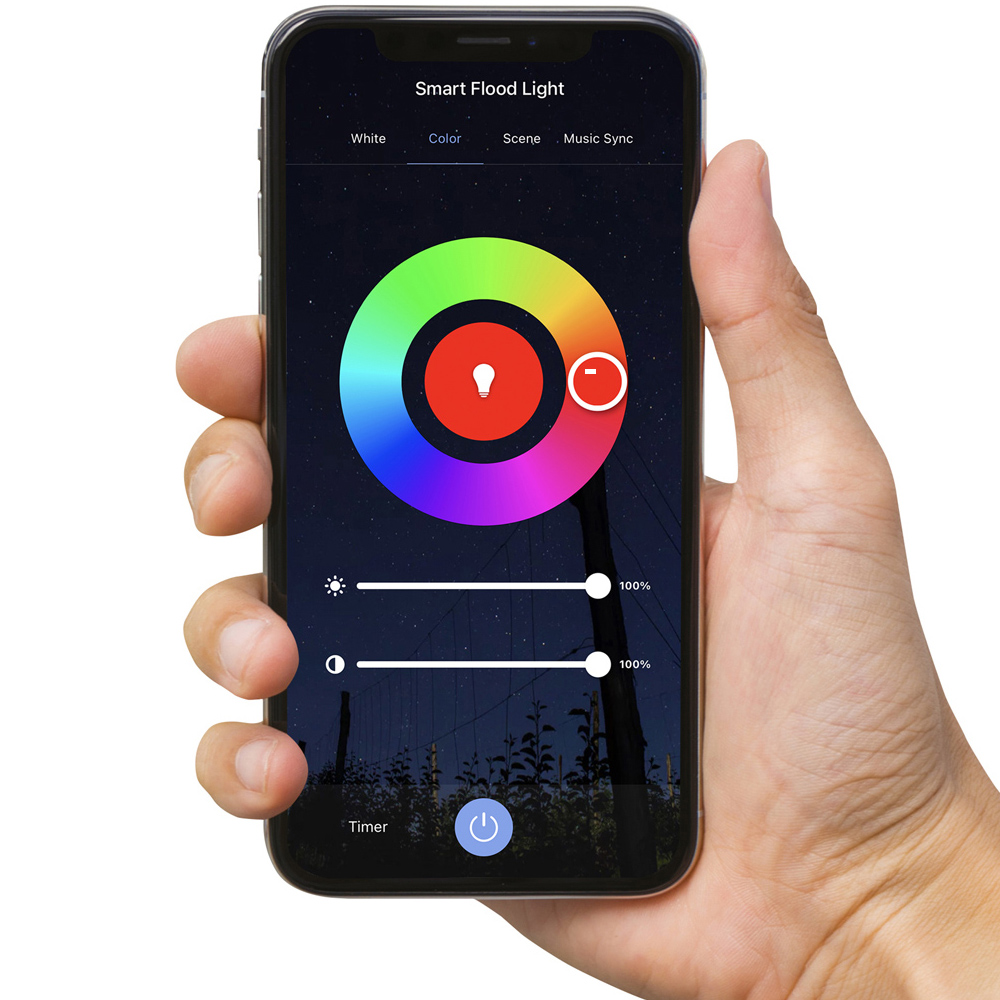 TCP RGB Adjustable Colour and Temperature Smart Outdoor Floodlight Image 4