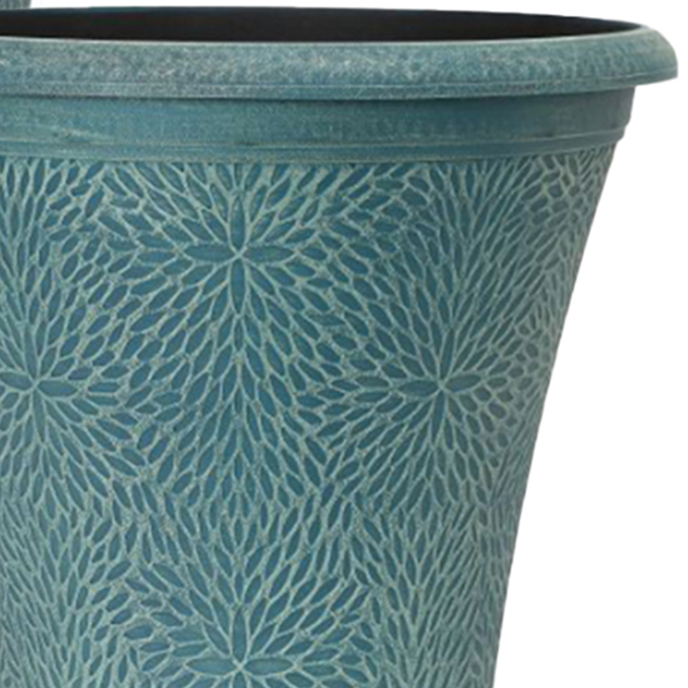 YouGarden Pair of Round April Planters - Indigo Green (14.5") Image 2