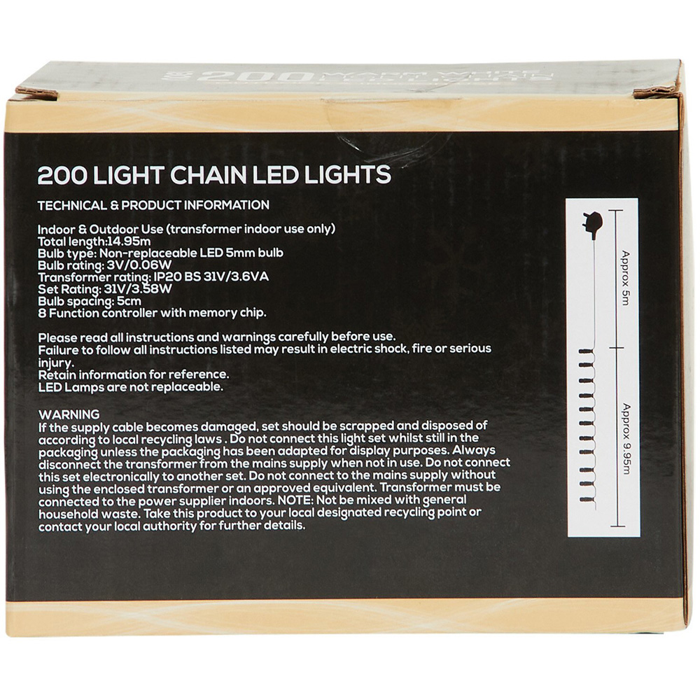 200 Classic Light Chain Warm White - White Image 3
