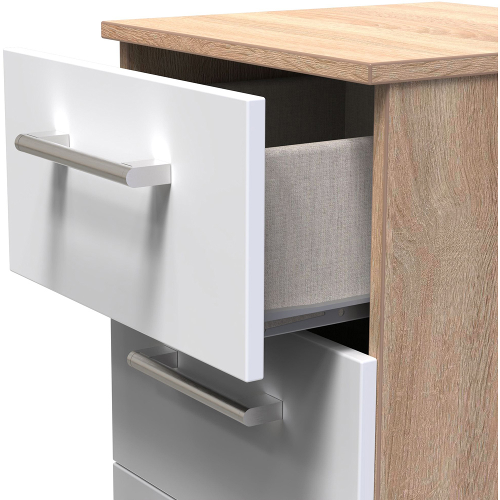 Crowndale Devon 3 Piece White Matt and Oak Bedroom Furniture Set Image 7