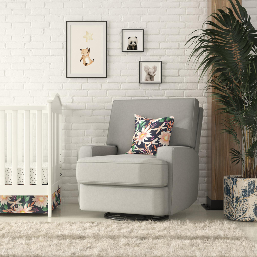 Dorel Rylan Grey Swivel and Gliding Recliner Chair Image 6