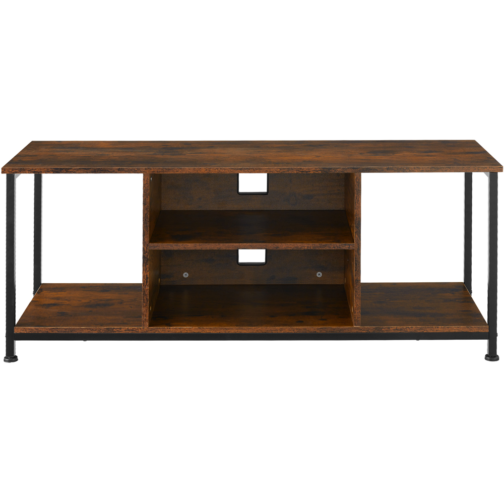 tectake 4 Shelf Dark Wood Rustic TV Stand Image 3