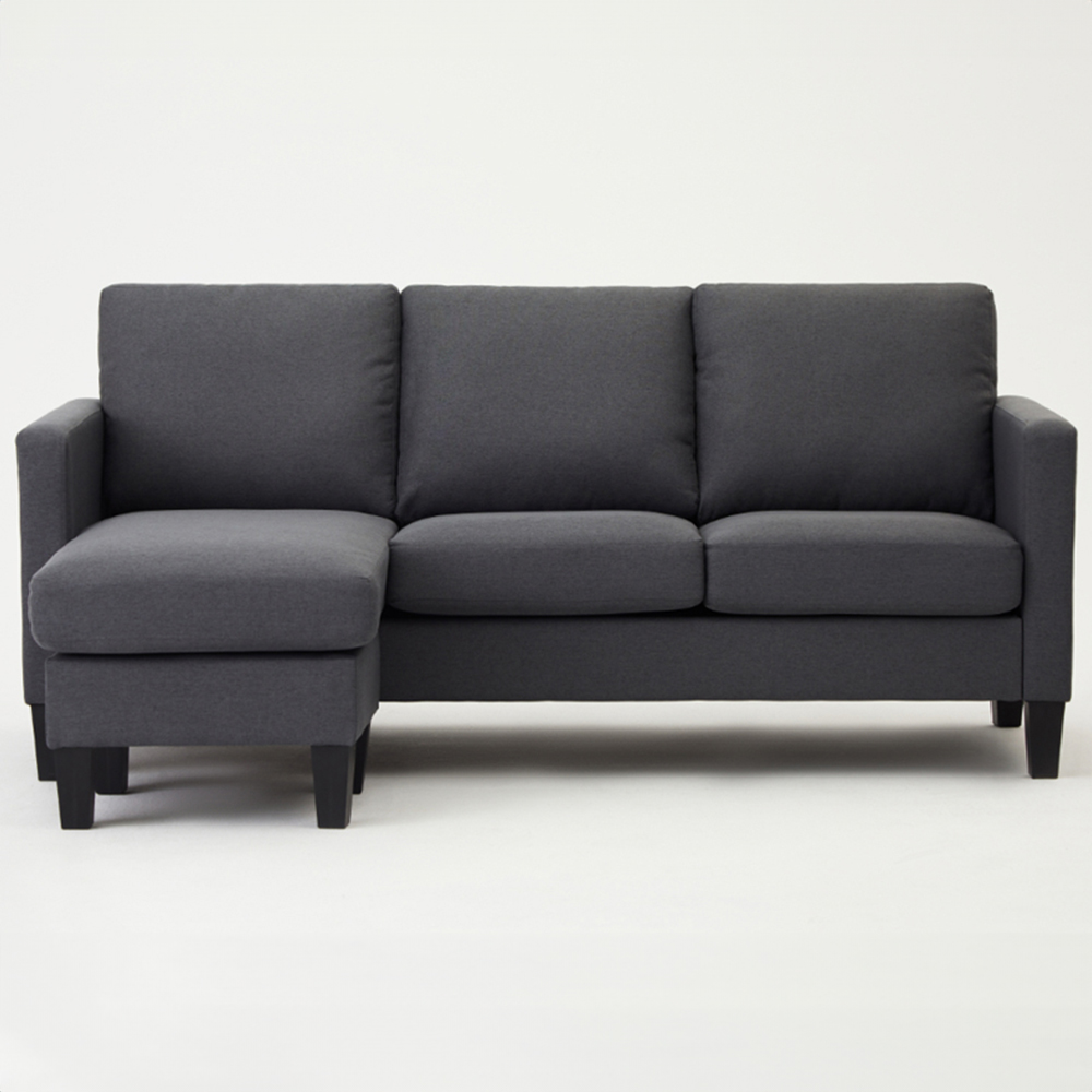 Home Detail Leah 3 Seater Grey Fabric L Shape Sofa Image 3