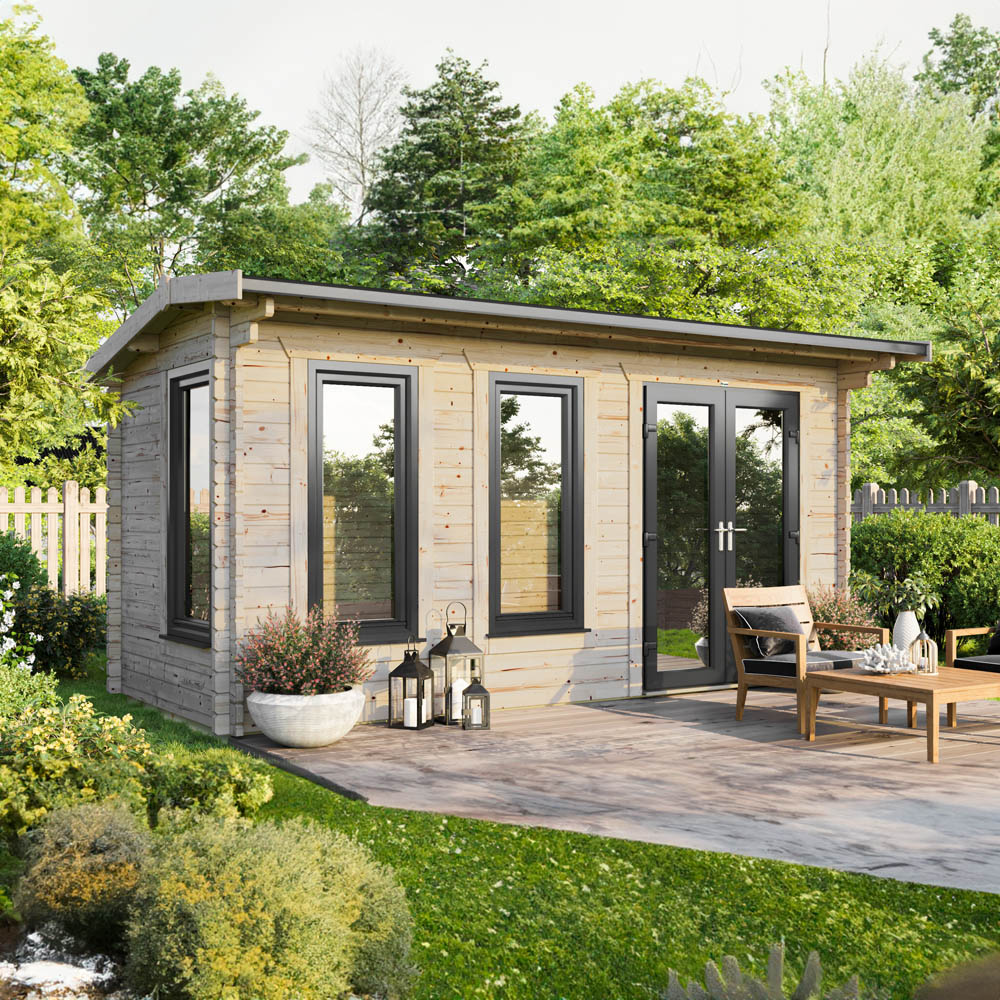 Power Sheds 18 x 8ft Right Double Door Apex Log Cabin Image 2
