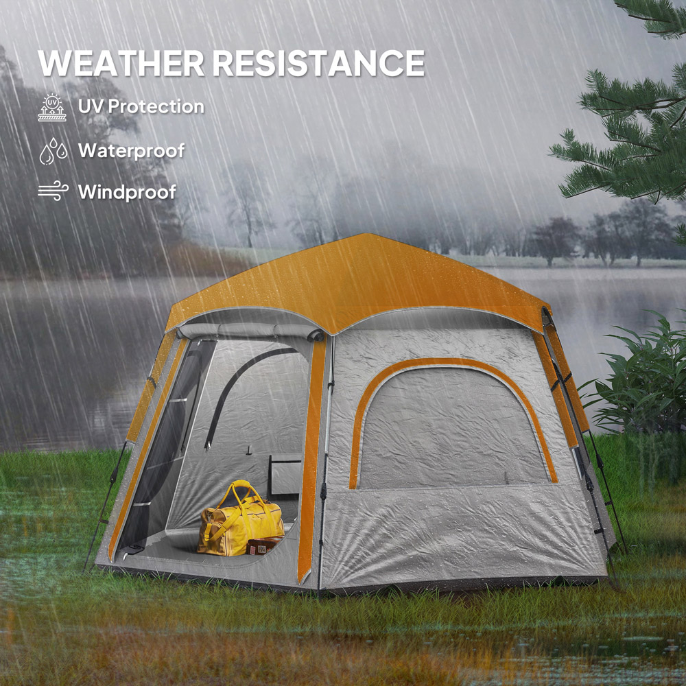 Outsunny 4 Person Instant Easy Setup Dome Camping Tent Light Grey Image 6