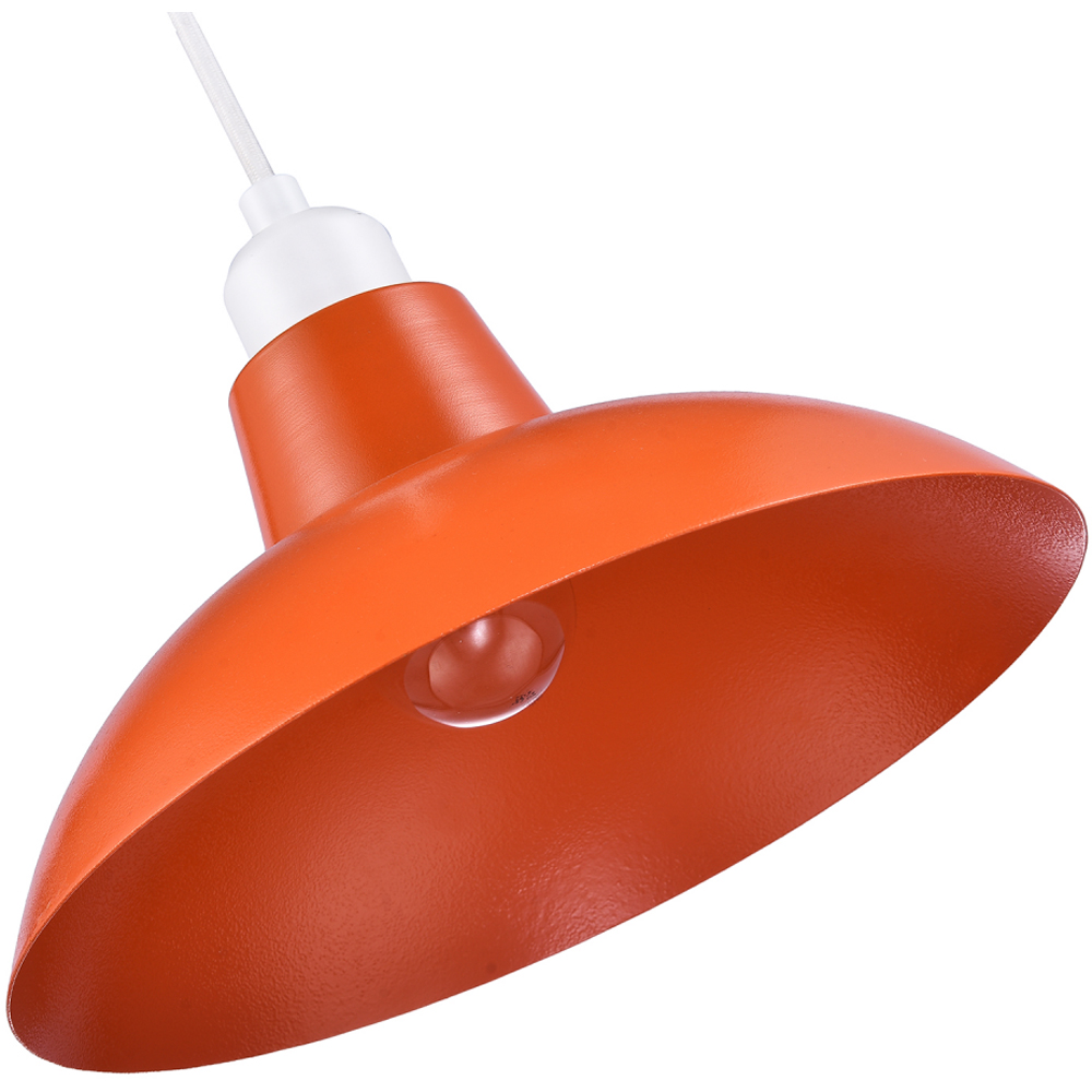 Happy Homewares Industrial Retro Design Matt Vibrant Orange Curved Metal Pendant Shade Image 5