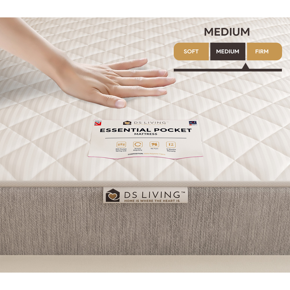 DS Living Luxe Small Double 800 Pocket Comfort Layer Sprung Mattress Image 5