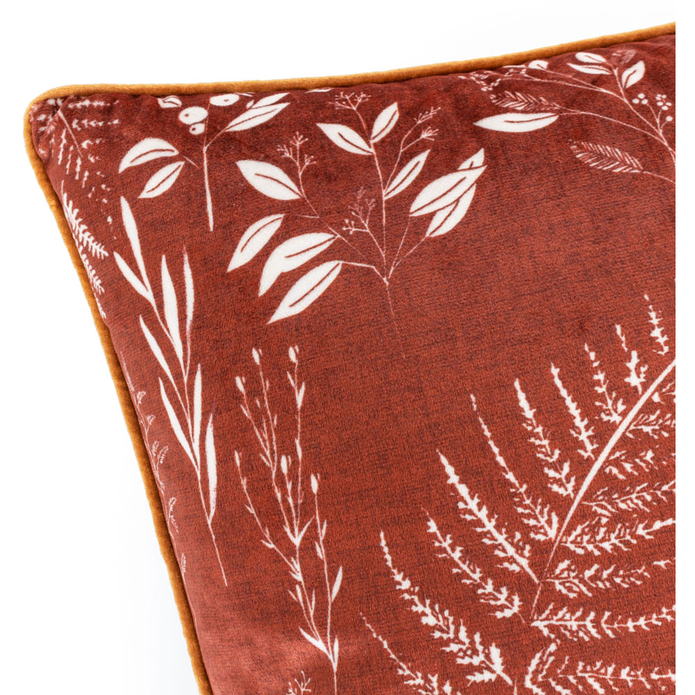 furn. Fearne Brick Printed Velvet Cushion Image 3