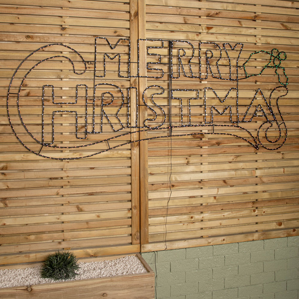 Samuel Alexander 938 Red White Green LED Light Up Hanging Merry Christmas Sign 200 x 78cm Image 7