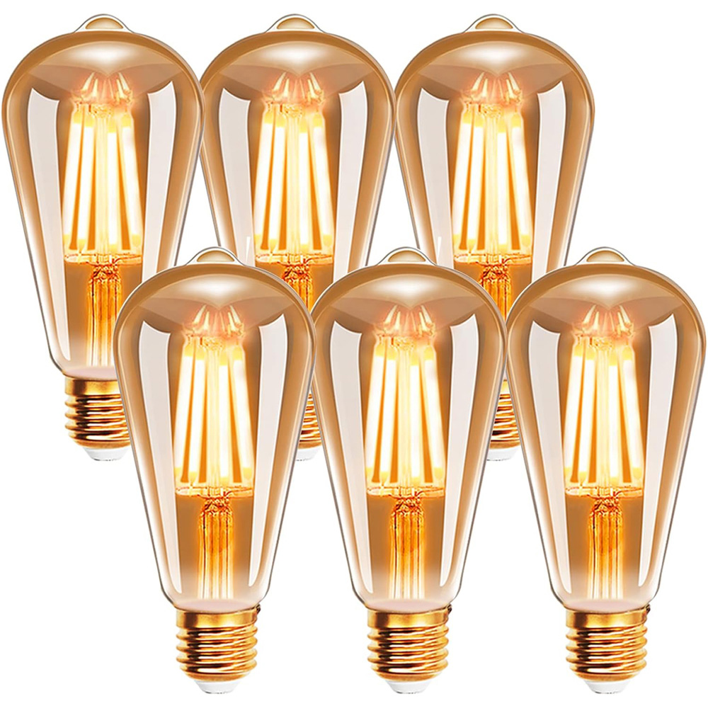 ExtraStar 6 Pack 4W Vintage Filament Warm White Light Bulb Image 1
