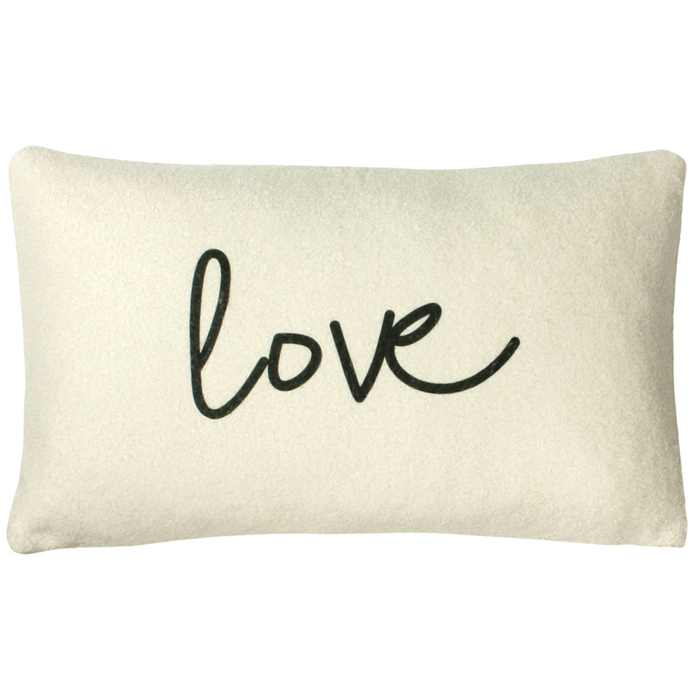 furn. Shearling Natural Love Fleece Cushion Image 1