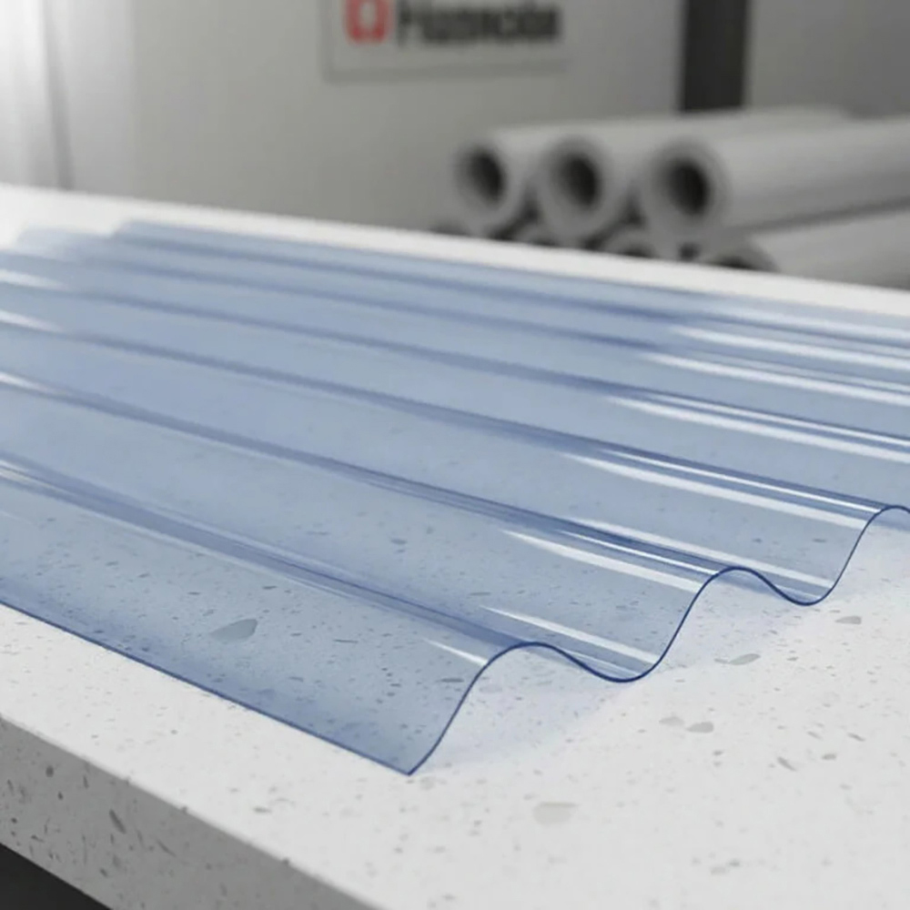 TG Crafters SunRuf High Impact Bluish Polycarbonate Corrugated Roof Sheet 762 x 2440mm 5 Pack Image 2