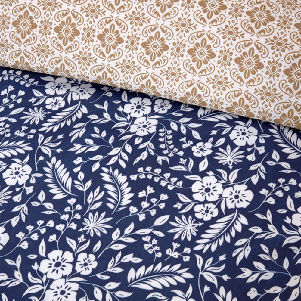 Rapport Home Eleanor Single Blue Eleanor Floral Polyester Reversible Duvet Cover Set Image 3