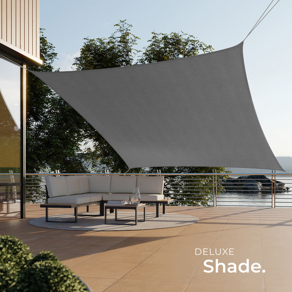 tectake Grey UV 50+ Rectangular Shade Sail 360cm Image 7