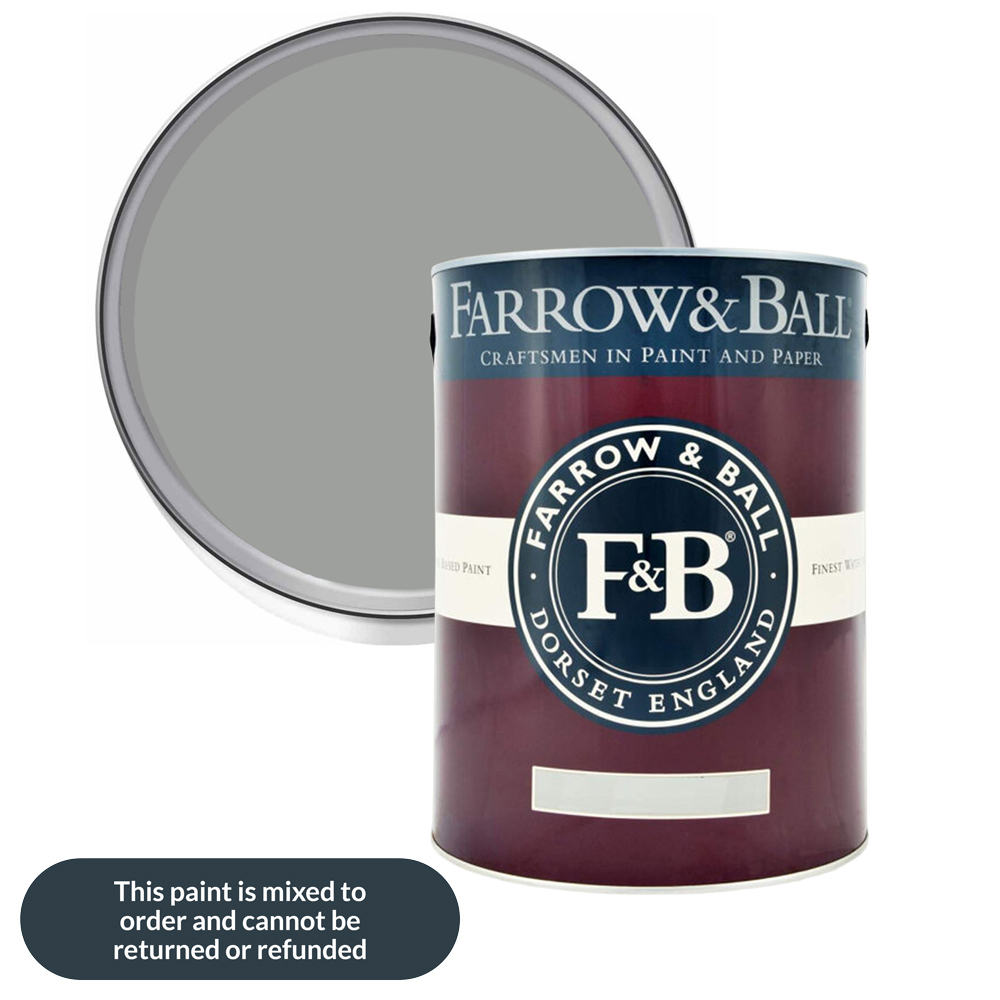 Farrow & Ball Interior Wood and Metal 265 Manor House Gray Flat Eggshell Paint 5L Image 1