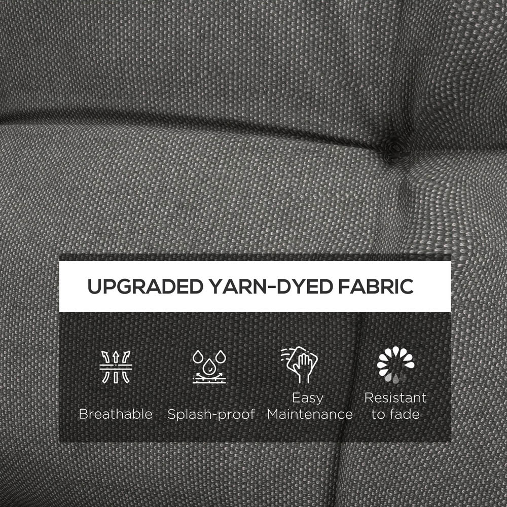 Outsunny Charcoal Grey 2 Piece Back and Seat Replacement Cushion 51 x 56cm Image 6