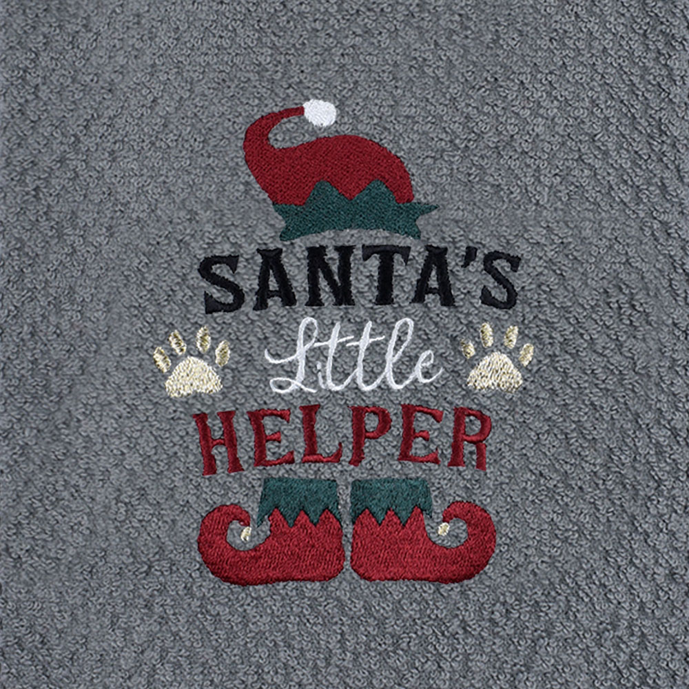 Noel Square Santas Helper Grey Tea Towel 3 Pack Image 4