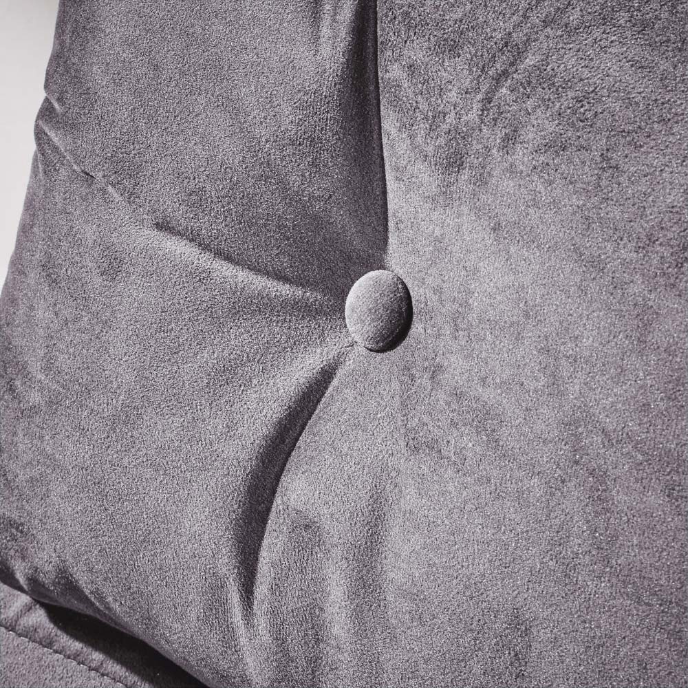 Home Source Morella Single Seater Grey Velvet Folding Sofa Bed with Pillow Image 4