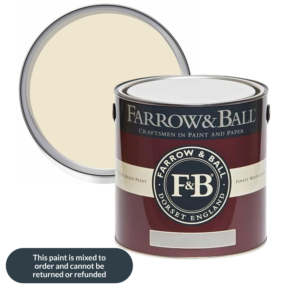 Farrow & Ball Interior Wood and Metal 59 New White Flat Eggshell Paint 2.5L Image 1