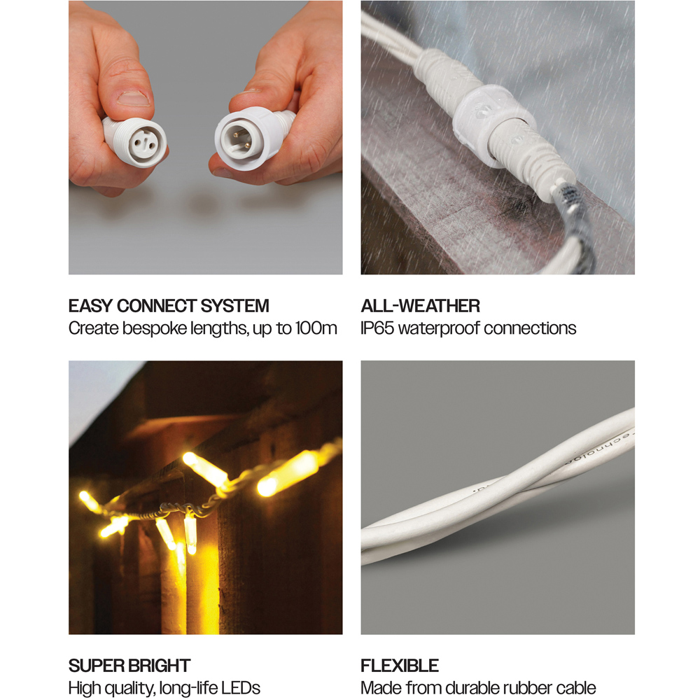 Eagle Connect Warm White LED White String Light 85m Image 5