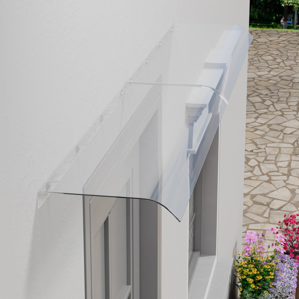 Living and Home Arched Transparent Awning Canopy 1.6m Image 8
