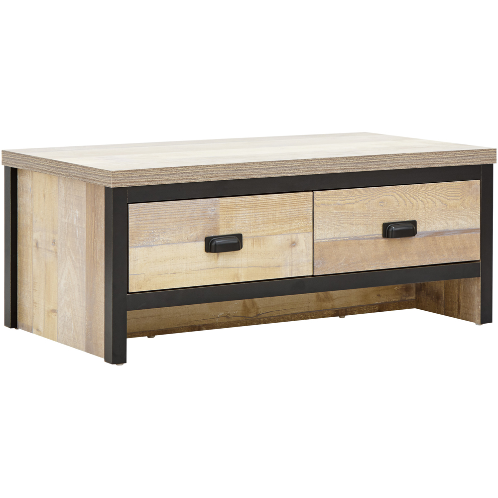 GFW Boston 2 Drawer Oak Coffee Table Image 4