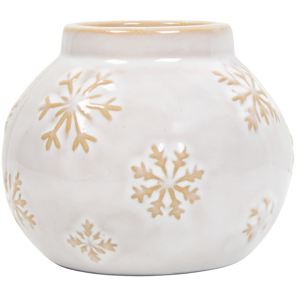 Snowflake Tealight Holder Cream Image 4