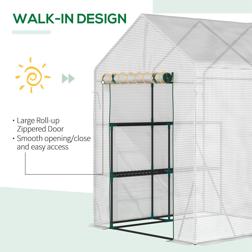 Outsunny White 4.7 x 4.7ft Portable Greenhouse Image 6