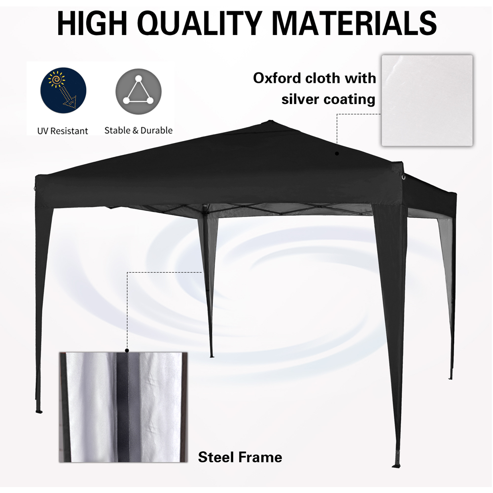 Black Pop Up Outdoor Gazebo 2 x 2m Image 6