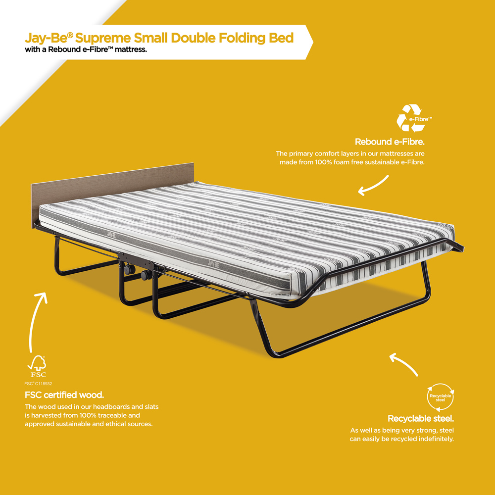 Jay-Be Supreme Small Double Automatic Folding Bed with Rebound e-Fibre Mattress Image 7