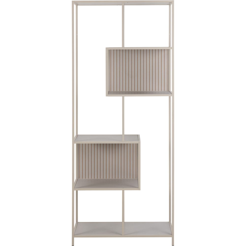 Florence Seaford 5 Shelf Tall Grey Metal Bookcase Image 5