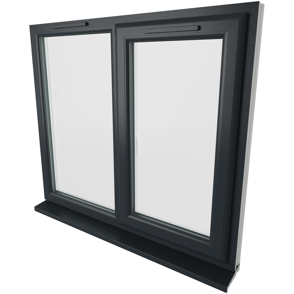 Crystal uPVC Double Glazed Window RH Side Hung Next to a Fixed Grey White Clear Glass 1190x965mm Image 9