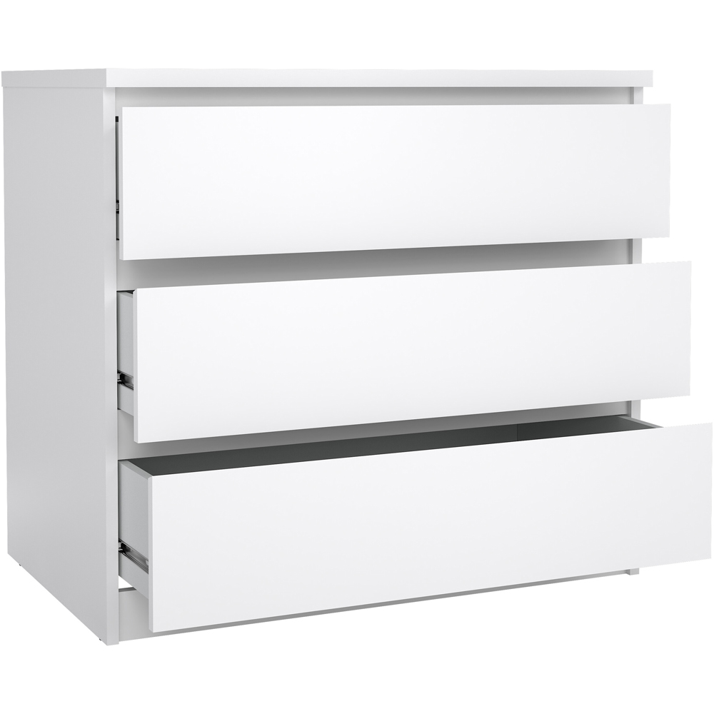 Florence 3 Drawer White High Gloss Chest of Drawers Image 4