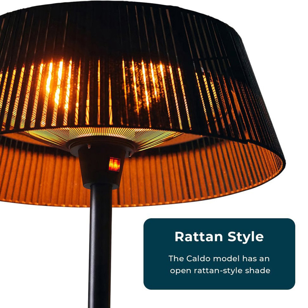 Jack Stonehouse Caldo Black Freestanding Lamp Halogen Patio Heater 2000W Image 7