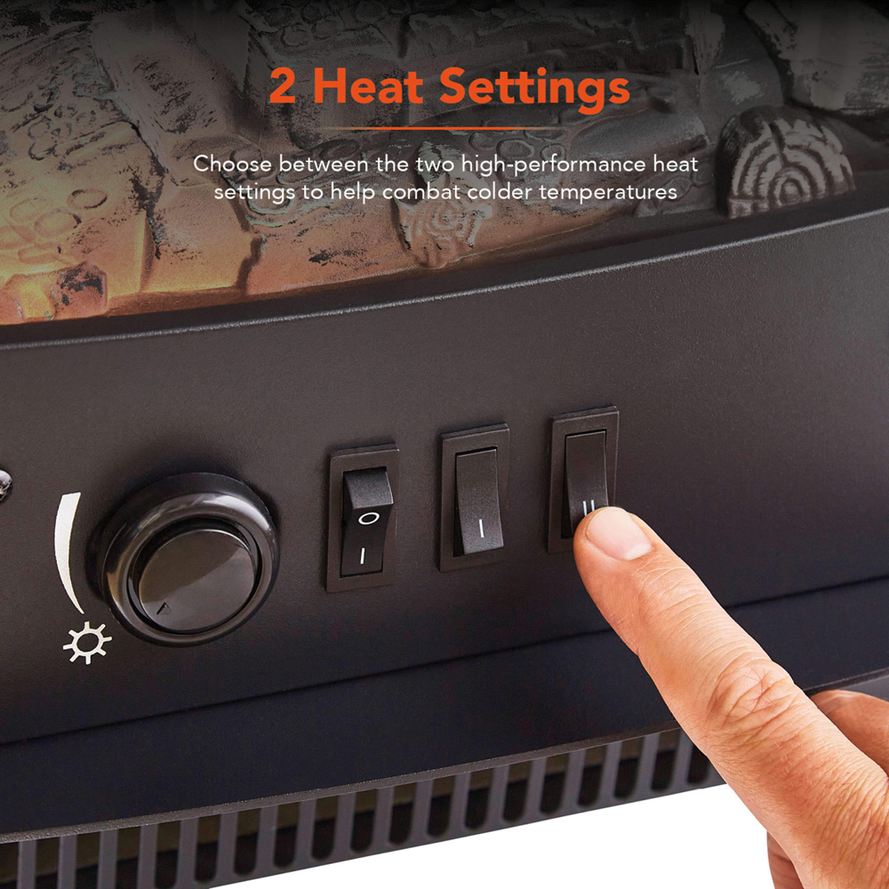 Warmlite Cambridge Black and Oak Stove Fireplace Suite with LED Flame Effect 1850W 40 inch Image 3