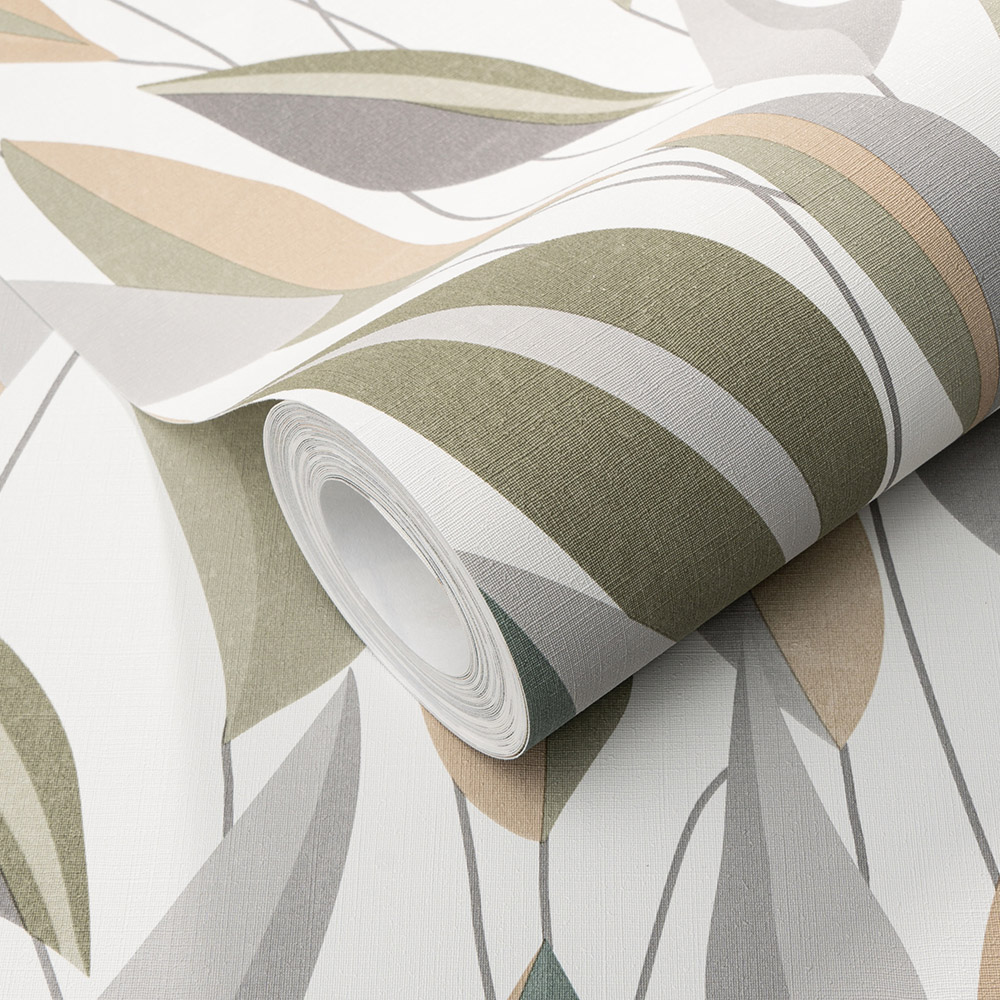 Erismann Foliage Leaf Natural Vinyl Wallpaper Image 3