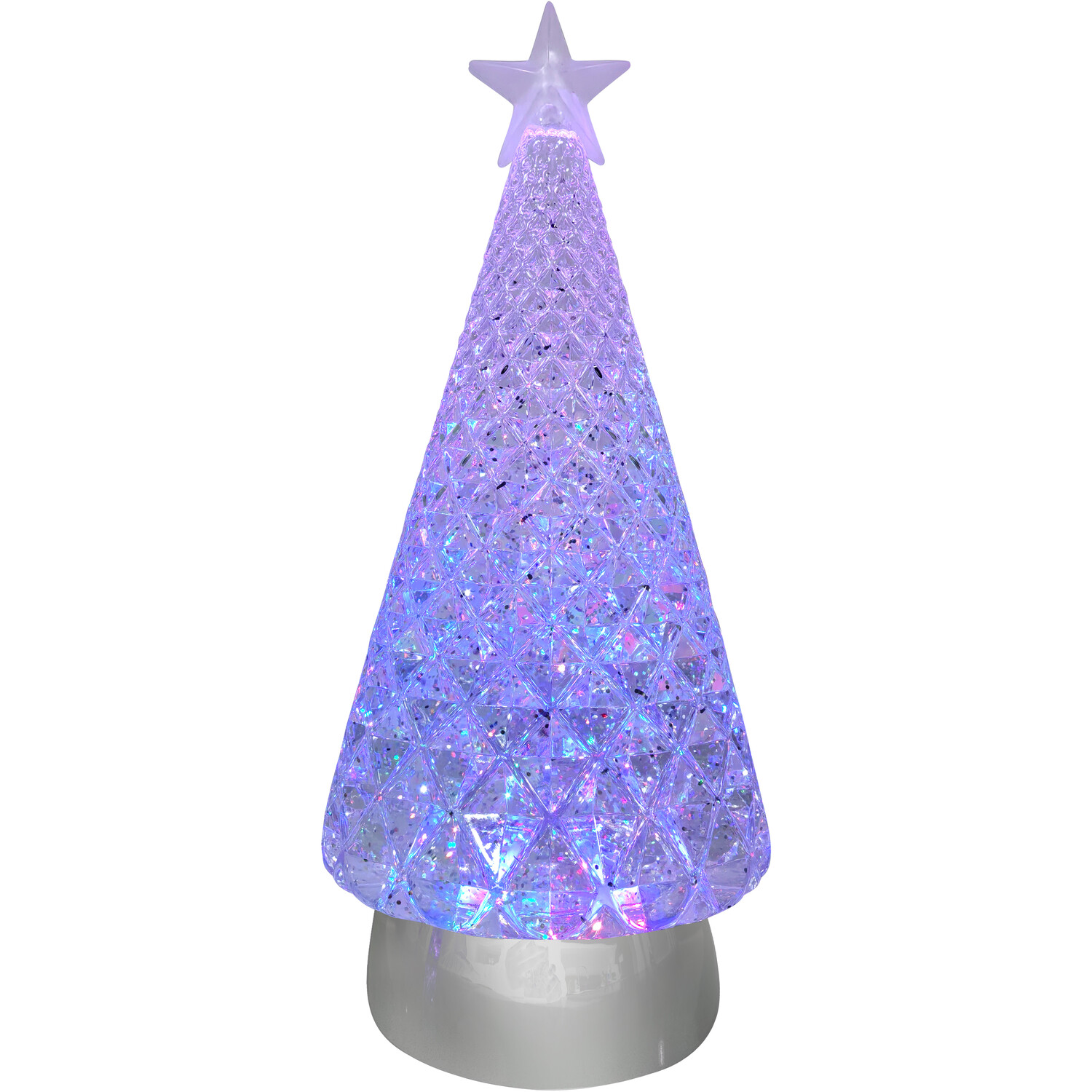 Glitter Spinning Crystal Tree White Image 5