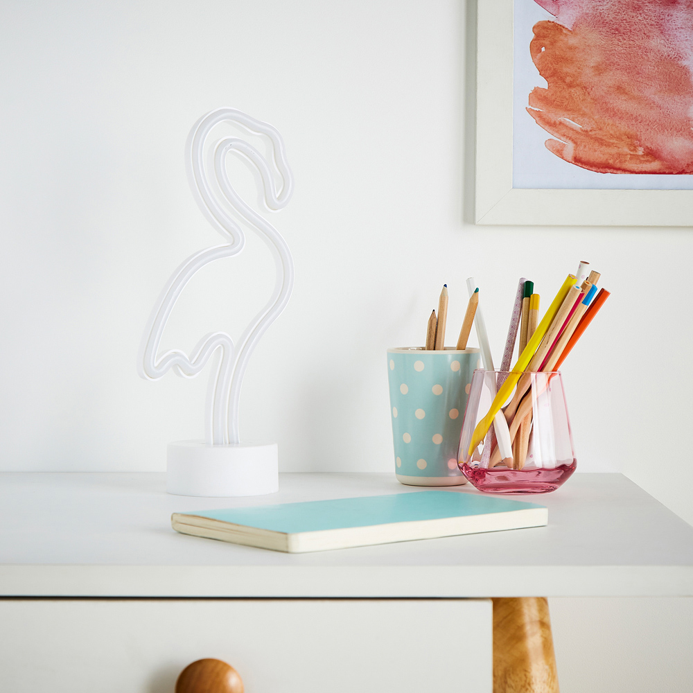 Glow Flamingo Pink Neon LED Table Light Image 5