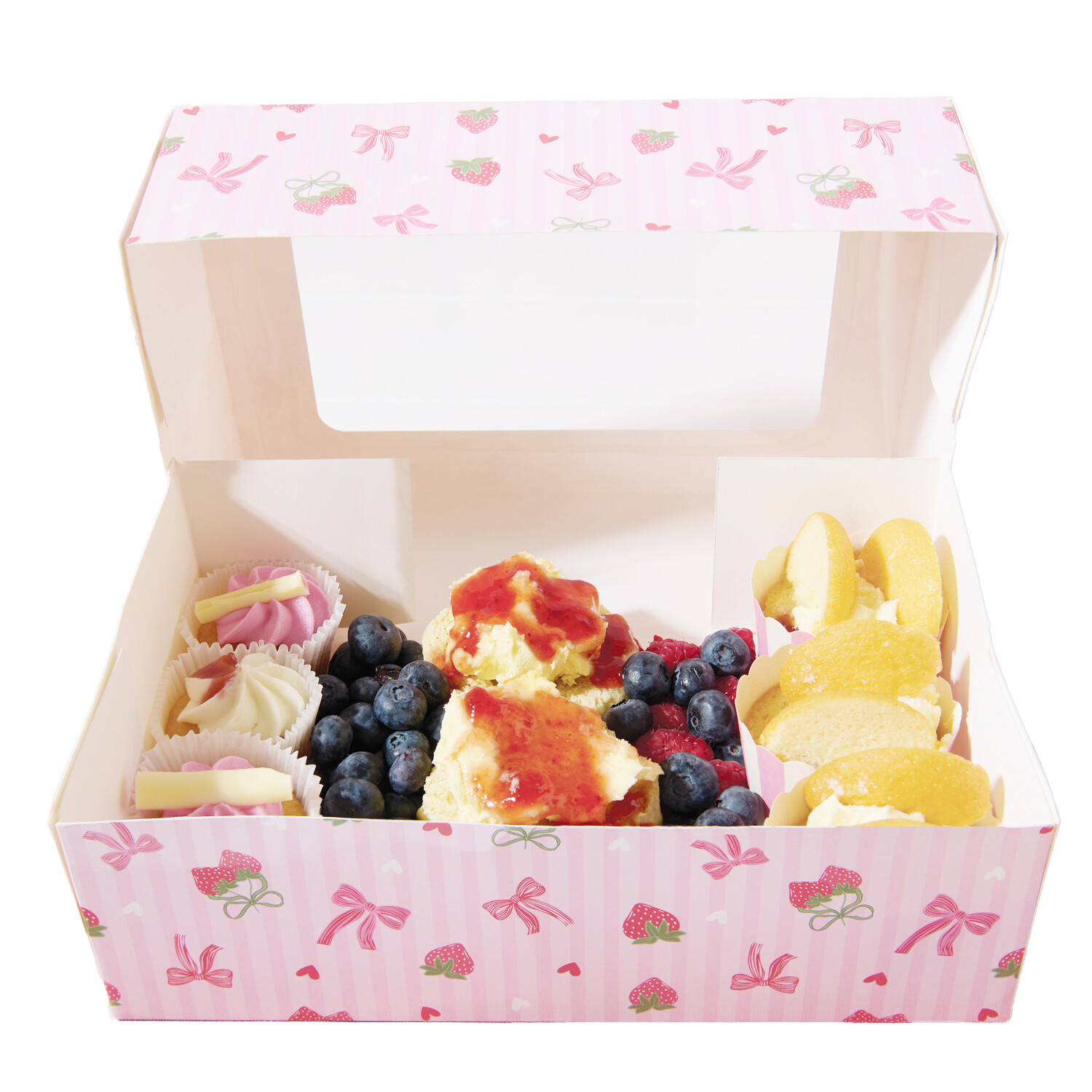 Pack of 5 Berry Sweet Afternoon Tea Boxes Pink Image 3