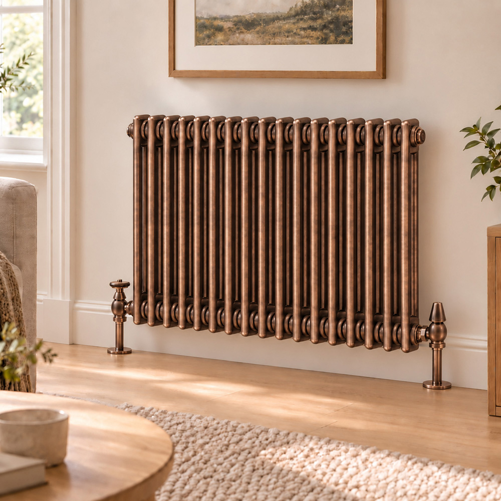 Go Bathrooms Traditional Antique Copper 2 Column Radiator 600 x 785mm Image 2