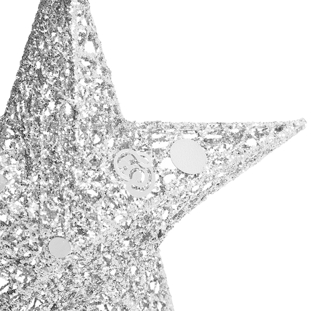 Living and Home Silver Start Wrought Iron Christmas Tree Topper 35cm Image 6