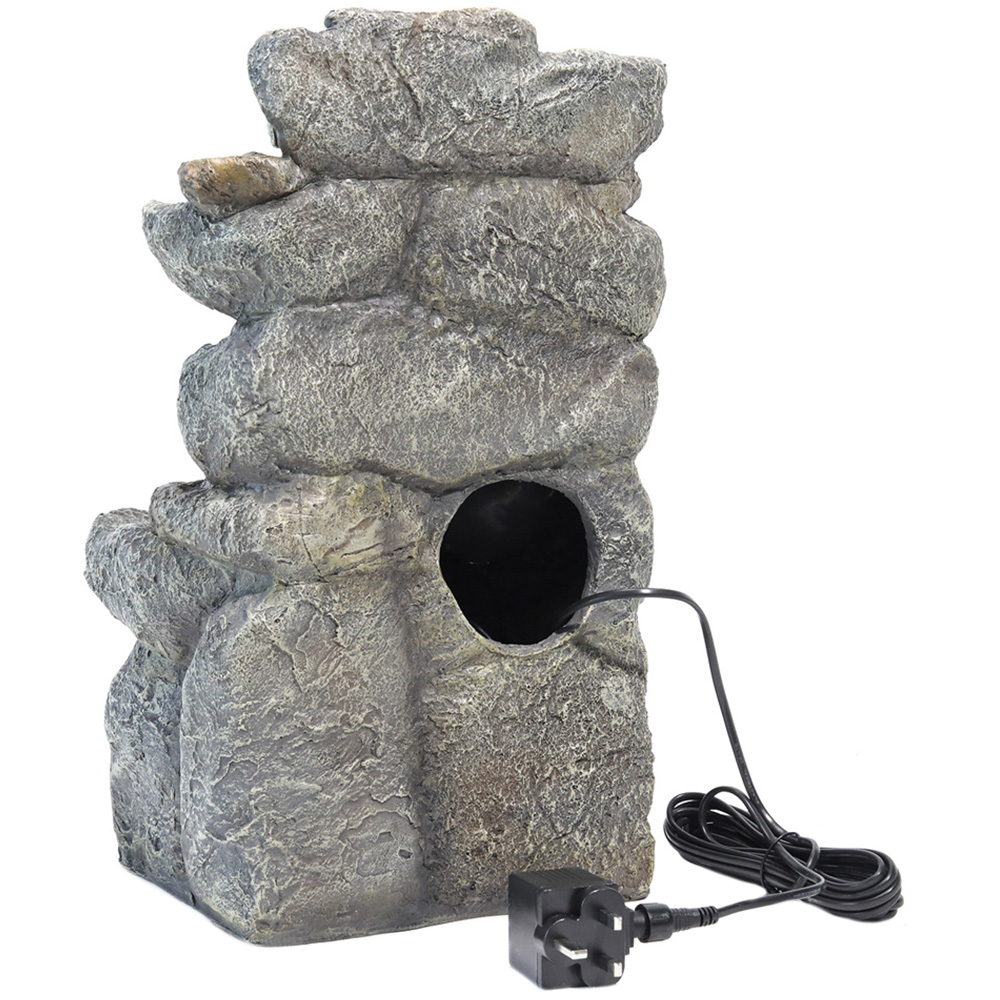 Living and Home Outdoor LED Rockery Waterfall Fountain Image 4