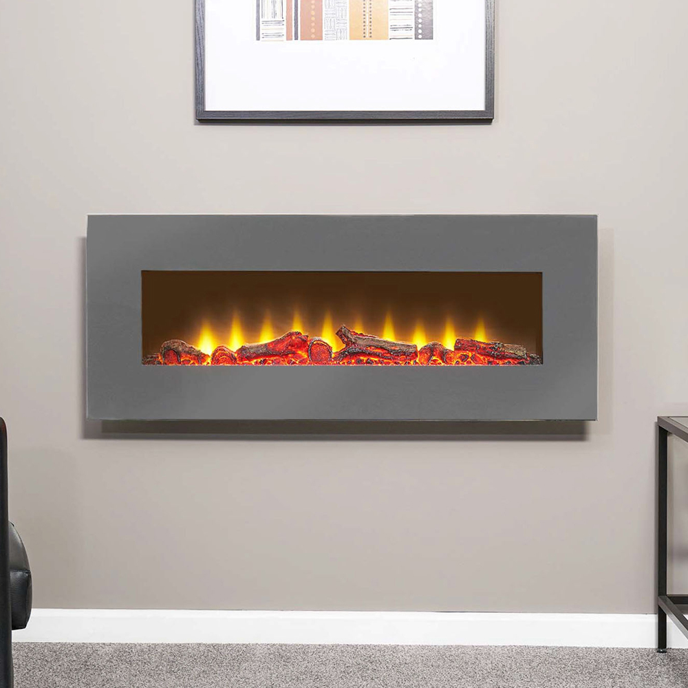 Sureflame Grey Electric Wall Mounted Fireplace with Remote 42 inch Image 2