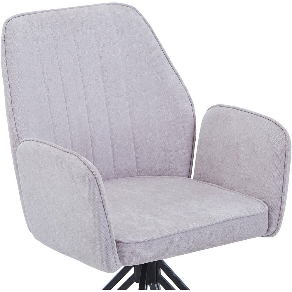 Core Products Aspen Set of 2 Natural Chenille Fabric Swivel Dining Armchair Image 6