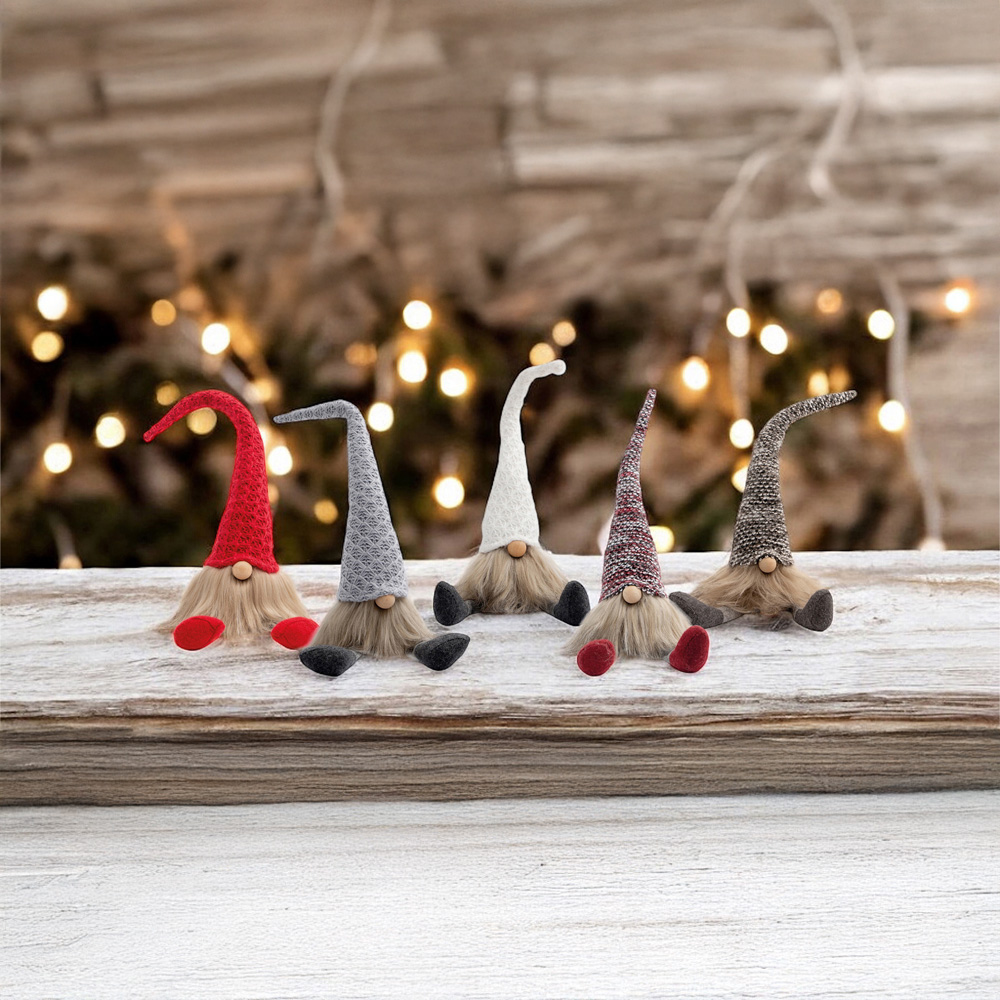 St Helens White Hat Fabric Santa Gonk Christmas Decoration Image 6